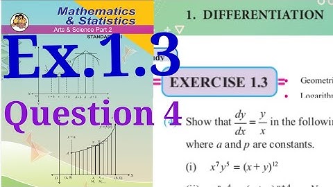 Exercise 1.3,HSC,12th Maths, question 4,Differentiation,state board, new syllabus,2020