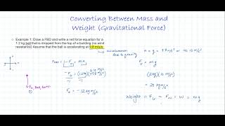 Converting Between Mass and Weight