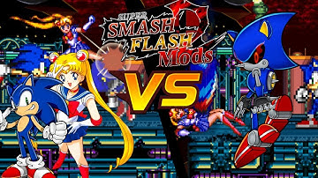 SSF2 09b mod fights-Sonic and Sailor Moon Vs. Metal Sonic