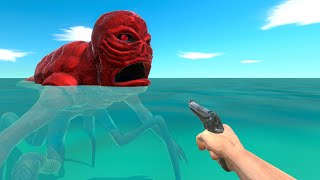 FPS Avatar Lures Titanus Red into Cliff - Animal Revolt Battle Simulator