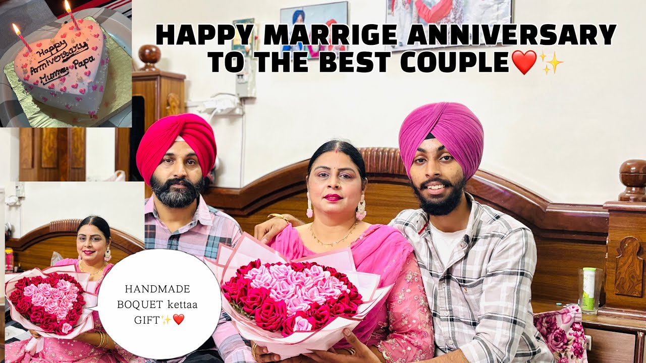 Mamma papa de marriage anniversary kette celebrate || Anniversary games || handmade bouquet ❤️