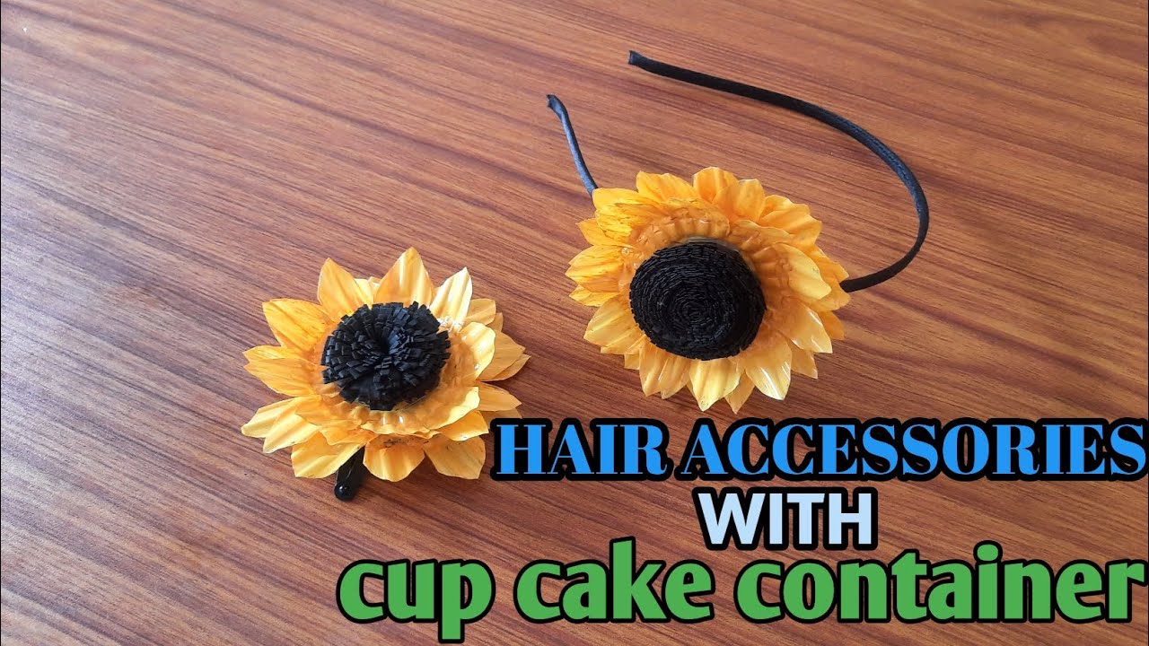 Hair accessories with cup cake container 