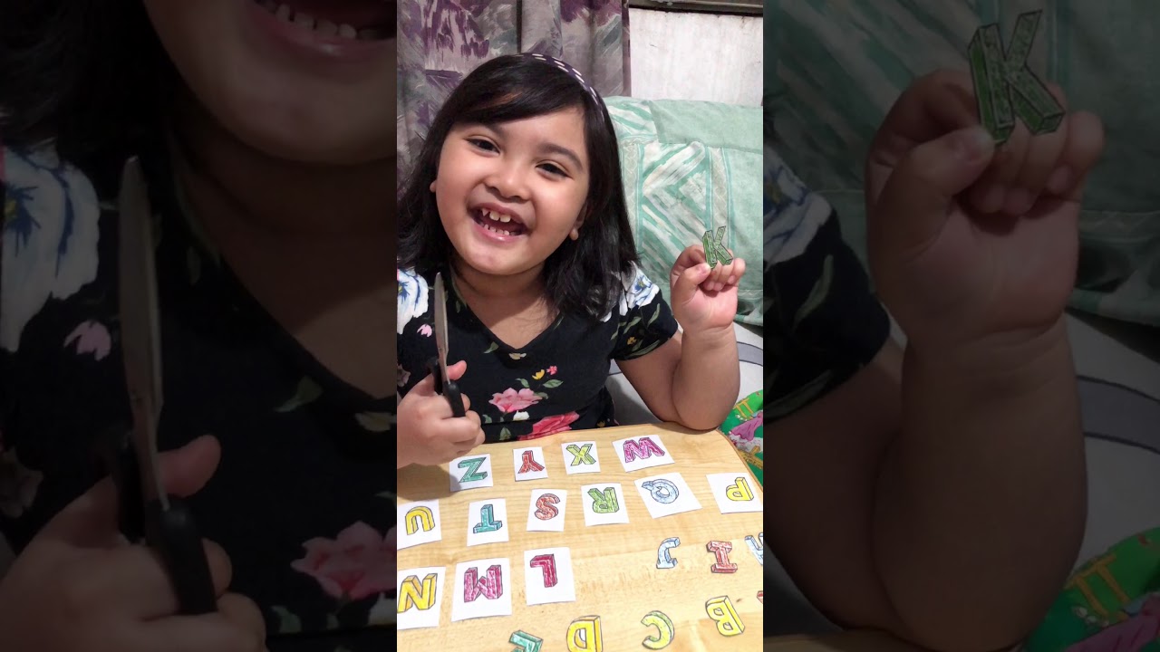 How to learn alphabet through cut out letters! 