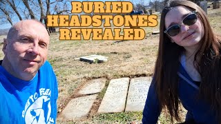 Hidden Headstones Uncovered! Cleaning Buried Grave