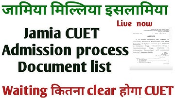 Jamia 2nd CUET merit list results, Jamia spot admission process live  2022 Jamia waiting Kitna clear