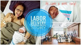 NO EPIDURAL! Labor and Delivery Story! NATURAL BIRTH!