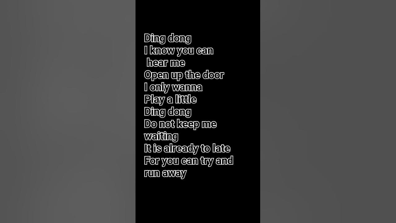 Ding Dong Hide And Seek Lyrics English hide and seek lyrics ding dong I know you can hear me - YouTube