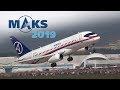 MAKS 2019 ✈️ SSJ100, Sukhoi Superjet 100 - HD 60fps