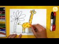Как нарисовать Жирафа. Урок рисования для детей от 3 лет | Раскраска для детей