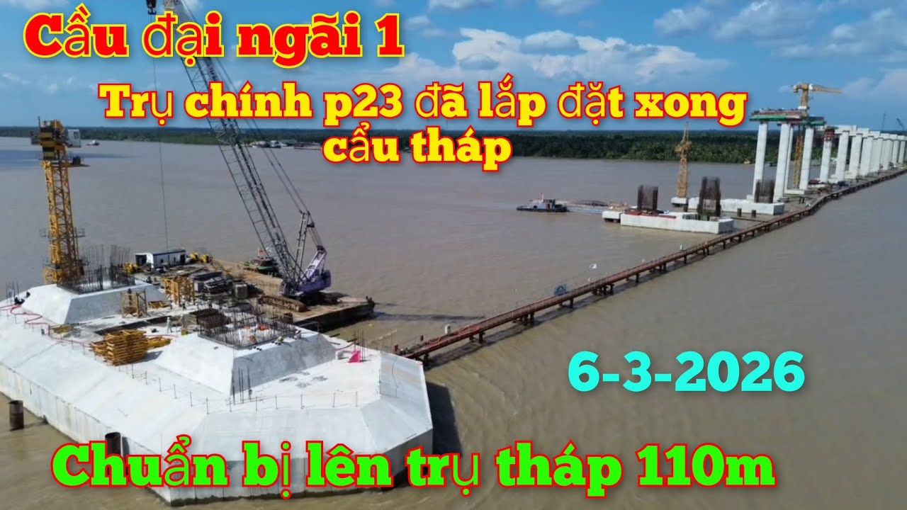 Trà Vinh 84 - cầu đại ngãi 1 trụ chính p23 gần lộ diện thân trụ 110m
