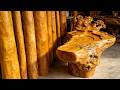 Artisan Crafting of Golden Phoebe Wood Tea Tray