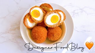 Crispy golden scotch eggs                                  Designer scotch eggs