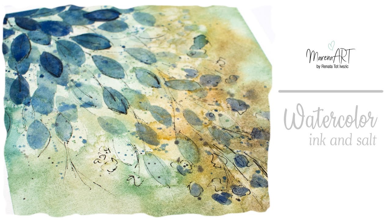 Watercolor, ink and salt - foliage painting for beginners