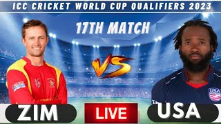 Zimbabwe vs United States Today Cricket Live Match 2023 || ICC ODI World Cup Qualifier 2023 Live