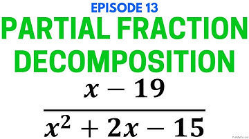 Episode 13 | Find Partial Fraction Decomposition with a Quadratic in the Denominator | Easy Tutorial