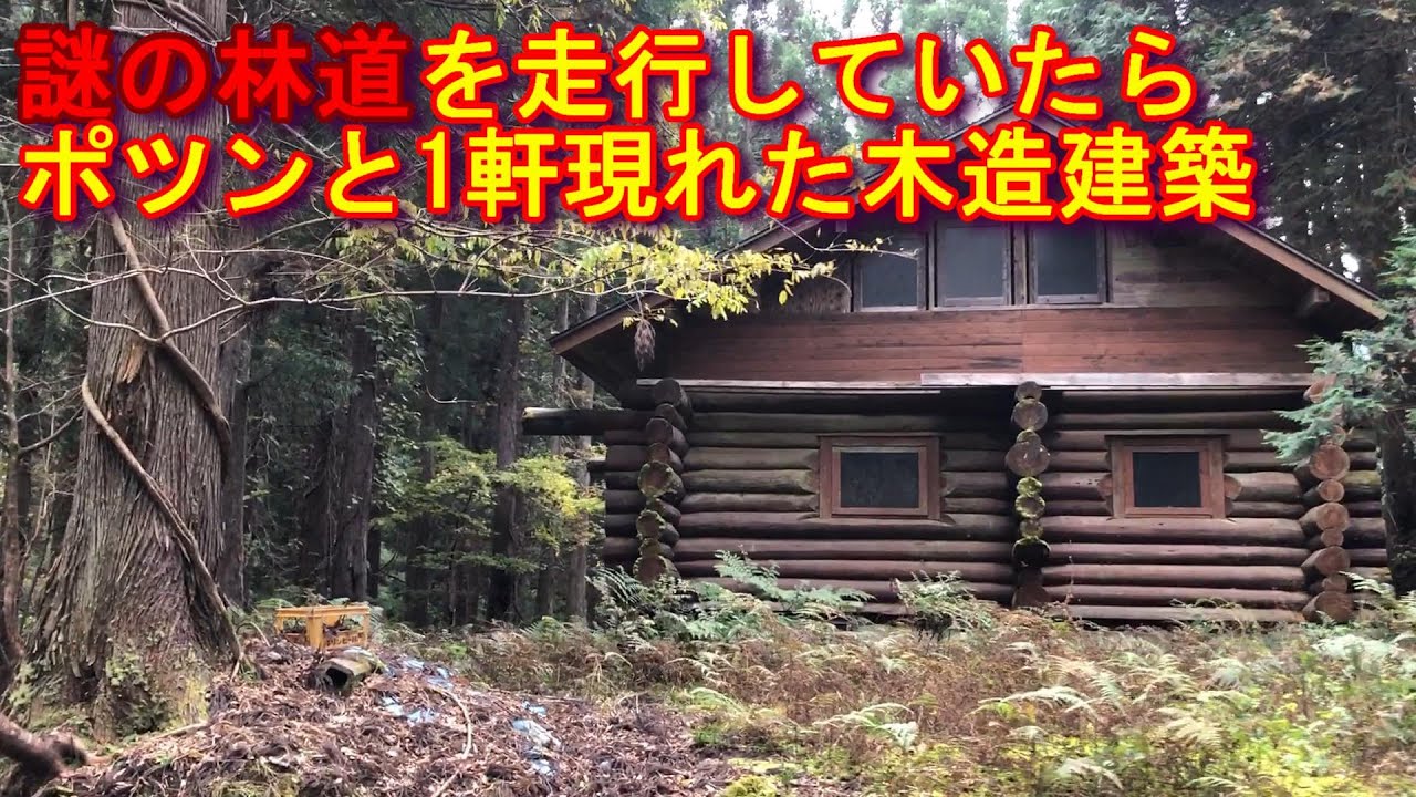 謎の林道を走行していたらポツンと1軒の木造建築が、、【林道車載】