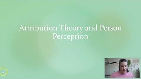 Topic 4.1 AP Psychology  Attribution Theory & Person Perception