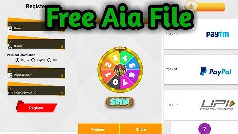 Spin And Earn Money Aia File| Earning apps aia file|Free aia file  |high quality aia file 2021
