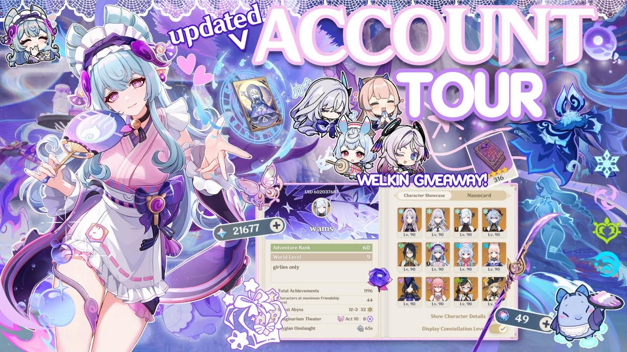 ˖˚⋆🩷updated account tour 𐔌՞. .՞𐦯 + welkin giveaway☁️₊⊹