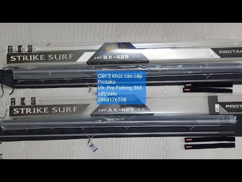 Video Cần câu lục 3 khúc Protako Strike Surf Ax-425, Bx-425 - youtube