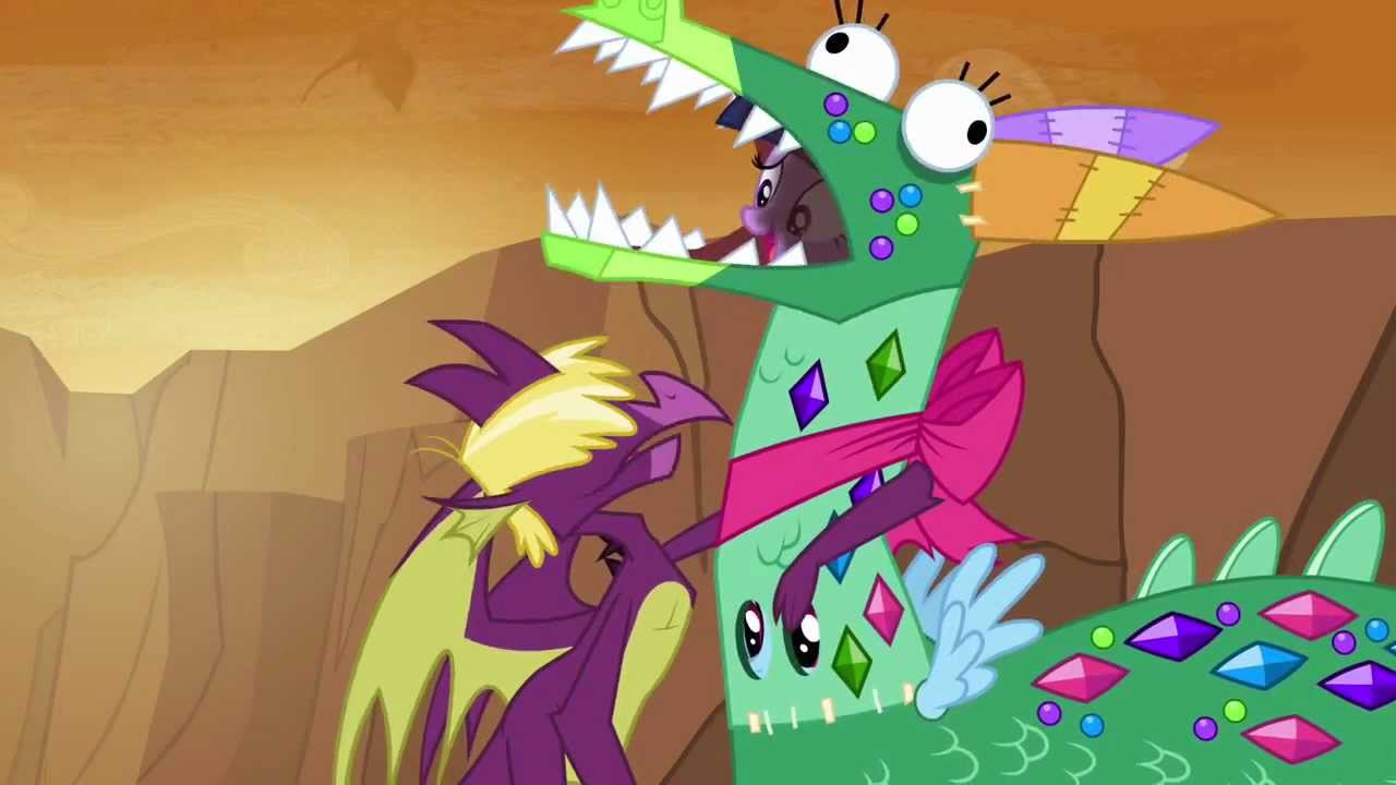 Purple Teenage Dragon & Twilight Sparkle - A pony in a 