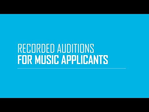 Guidance on Recorded Auditions for Music Applicants