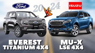 2024 Ford Everest Titanium 4x4 Vs 2024  Isuzu Mux Lse 4x4  Suv Comparison