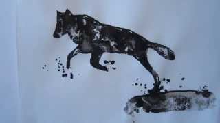 Water - Ink Art: Painting a Wolf