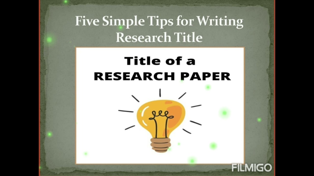 write at least 3 research titles