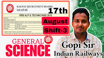 RRB ALP & Technician Previous Science Questions|తెలుగులో సరైన వివరణ|17th Aug 3rd shift|#alp #science