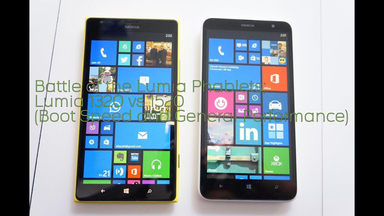 Battle of the Lumia Phablets; Lumia 1320 vs 1520 (Boot Speed and General Performance) (MyNokiaBlog)