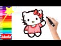 Menggambar dan Mewarnai Hello Kitty untuk balita dan anak || How to Draw Hello Kitty for kids