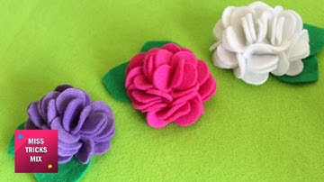 Felt Flower Tutorial #2  - DIY : How to make easy felt flower / Spring Crafts.
