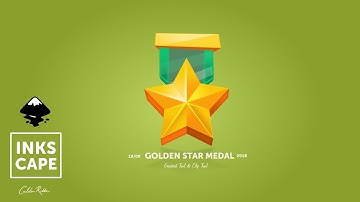 Inkscape Tutorial | Golden Star Medal Icon
