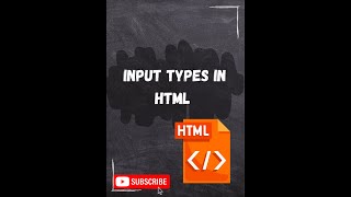Input Types In HTML: HTML tags #html #htmltutorial #htmlshorts