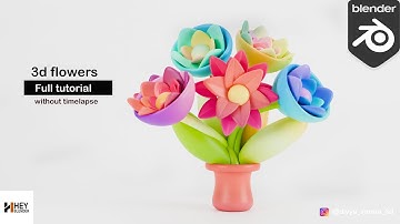 how make flowers in blender || 3d flower model for beginners || simple tutorial