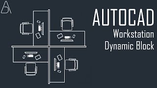 Office Workstation Dynamic Block - AutoCAD Tutorial - 3
