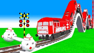 踏切アニメ あぶない電車 TRAIN PACMAN 🚦 Fumikiri 3D Railroad Crossing Animation # train #1