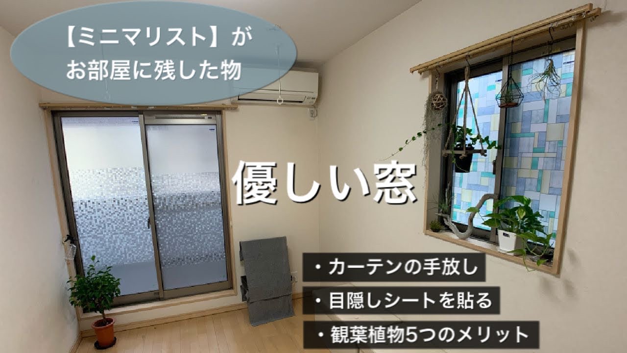 ミニマリストの優しい窓 カーテン手放し 目隠しシート 観葉植物 Youtube