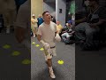 Pitbull Cruz showing us his leg warm ups before #PitbullSalcido