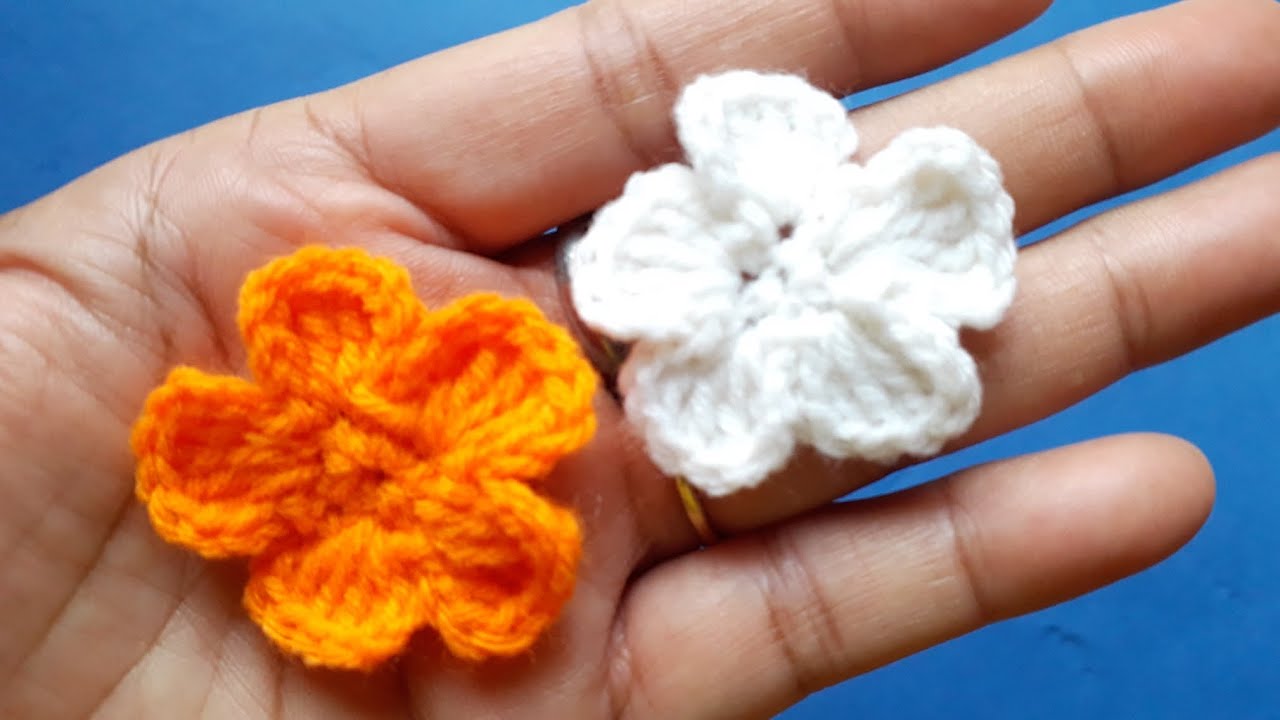 Crochet simple and easy mini flower tutorial #crochet #handmadeknitting ...
