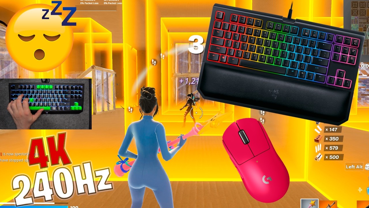 Razer Blackwidow TKL V2 ASMR 😴 Box Fight Gameplay 📦 Satisfying Keyboard Fortnite 4K 240 FPS 🏆