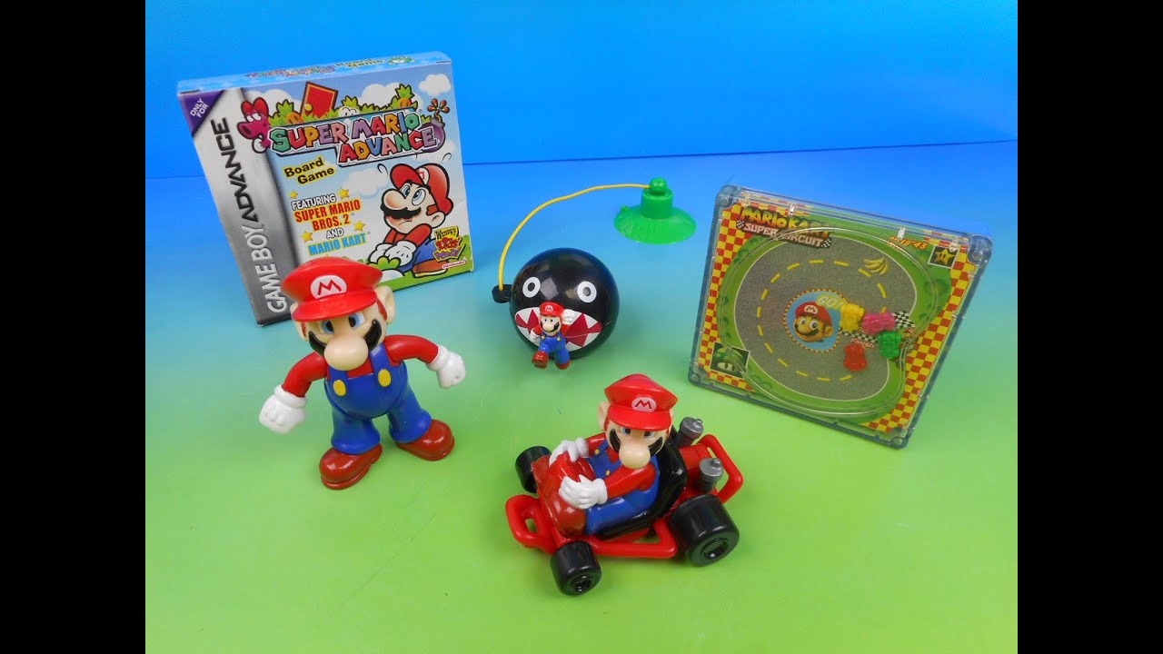 2002 NINTENDO SUPER MARIO WORLD SET OF 5 WENDY'S KIDS MEAL TOYS VIDEO