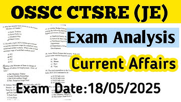 Ossc CTSRE Exam Analysis 2024//Ossc Je Exam Analysis//Ossc Je Current Affairs Analysis