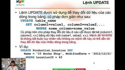 [Tự học SQL] Lệnh SELECT INSERT UPDATE DELETE