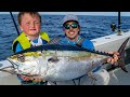 6 year old SMASHES BIG TUNA! Catch Clean and Cook!