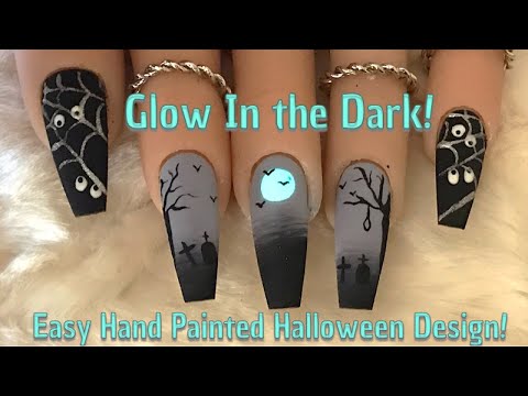 Easy Hand Painted Halloween Nails | Nail Sugar