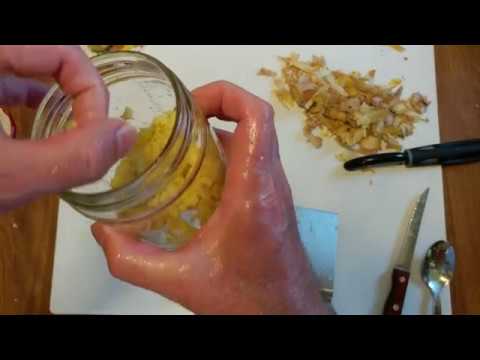HOW TO PEEL GRATE + STORE GRATED GINGER IN REFRIGERATOR IN CANOLA OIL