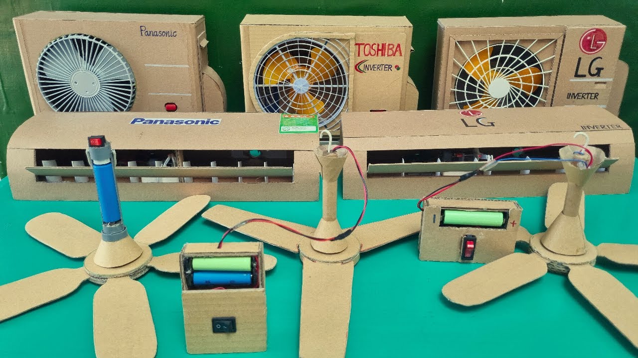 The most amazing cardboard air conditioner and ceiling fan models