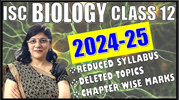 ISC CLASS 12 | BIOLOGY REVISED SYLLABUS & MARKS ALLOCATION 2024-25
